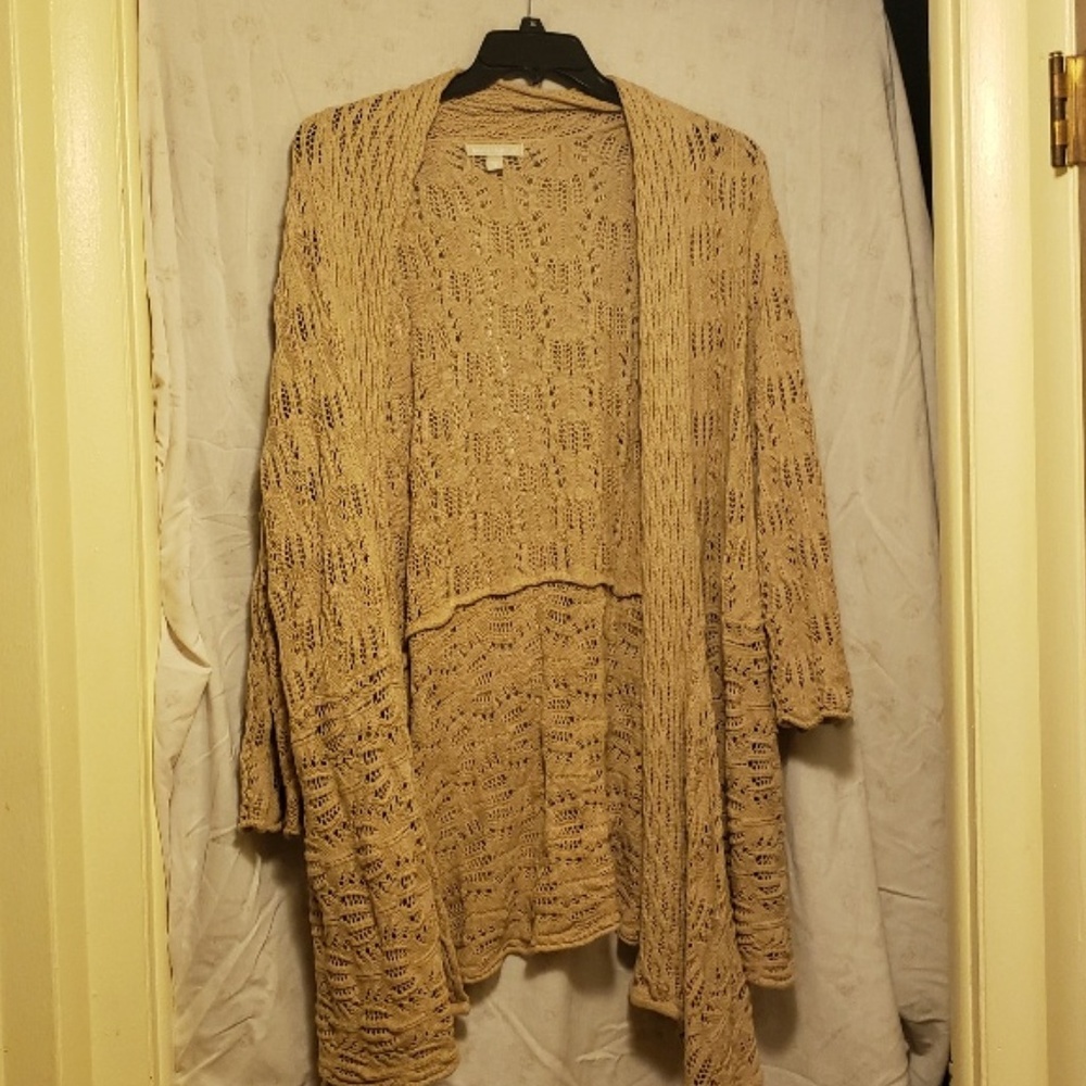 Plus Size Beige Cardigan